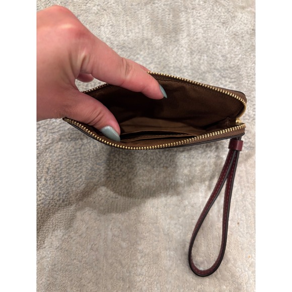 Coach Corner Zip Wristlet Signature Canvas Wildflower Print Khaki Floral 2711 - Picture 5 of 5